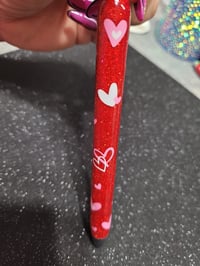 Image 2 of Red Glitter Heart Gel Pen