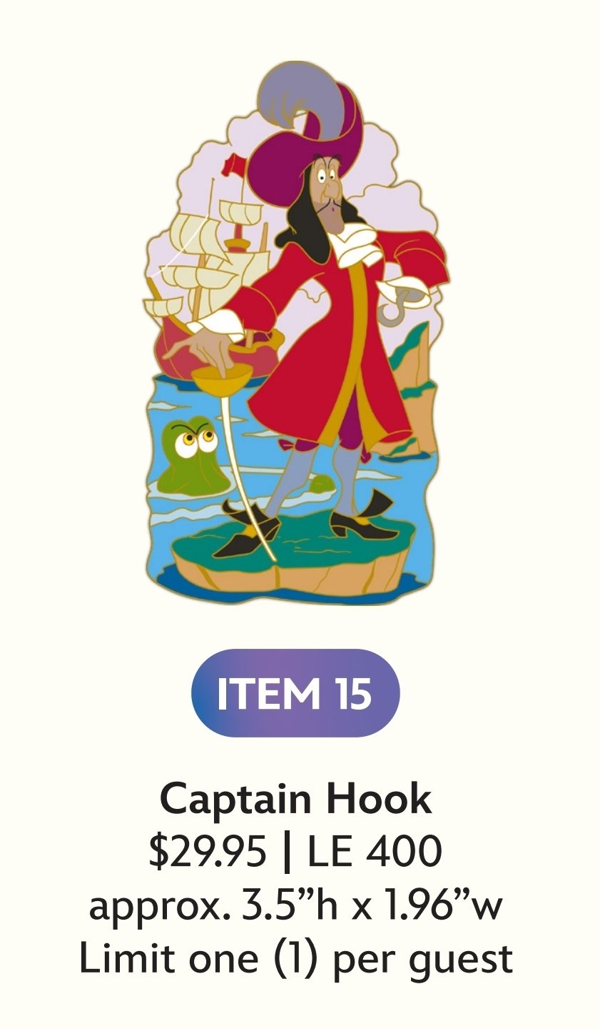 Image of Captain hook disney villains wdi pin le 400