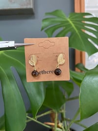 Image 2 of Golden Leaf Autumnal Stud Earrings