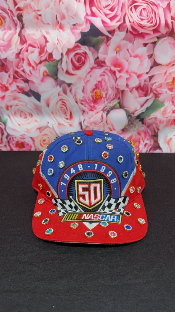 Image of 1 of 1 Unisex Vintage NASCAR 50th Anniversary SnapBack stones hat 