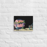 Image 1 of Mining Purple Crystals Canvas