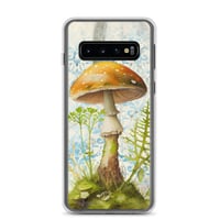 Image 2 of Gorgeous Blue Filigree and Orange Mushroom Fungus Clear Case for Samsung®