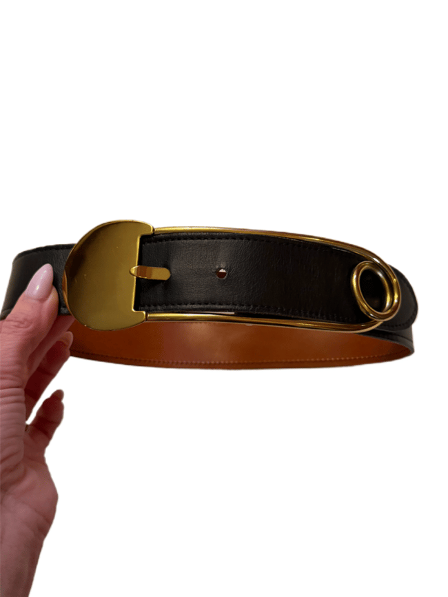 rare 70s brass safety pin punk belt 