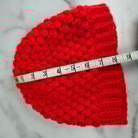 Image 3 of red hand crocheted hat