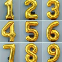 Image 1 of 40 Inch Giant Foil Mylar Balloons - Golden Huge Number Balloons For Birthday Party, Wedding, Bridal 