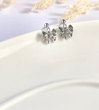 Image 2 of "Petite" Bow Stud Earrings