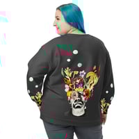 Image 3 of Frankenflower - All Over Print -  Unisex Pullover Sweatshirt - Charcoal Gray