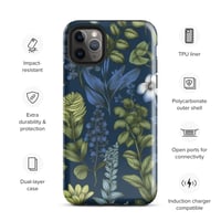 Image 6 of Art Nouveau Inspired Blue Boho Floral Tough Case for iPhone®