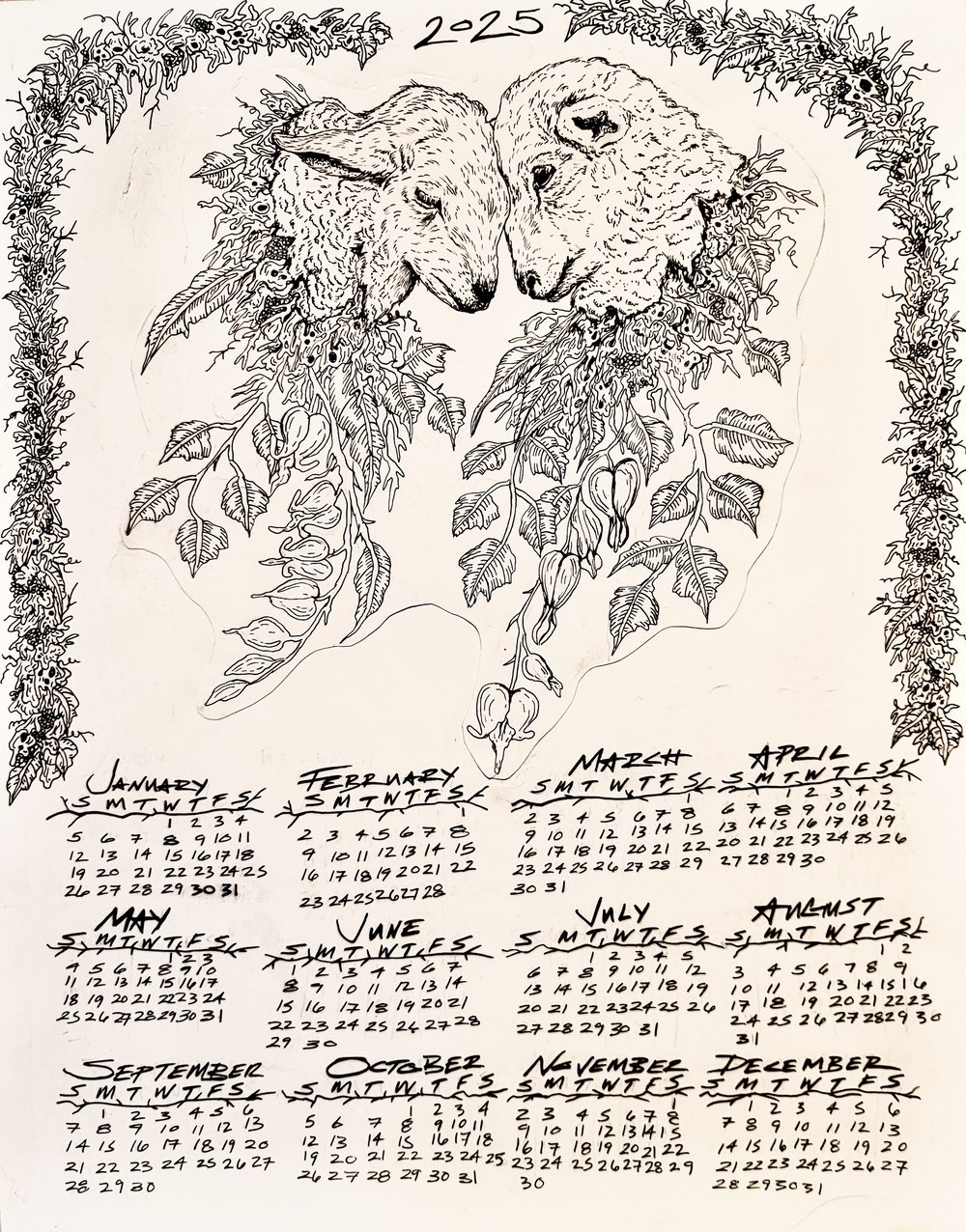 Image of 2025 Single Page Calendar