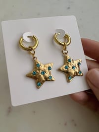 Image 7 of STAR GEM HOOP EARRINGS