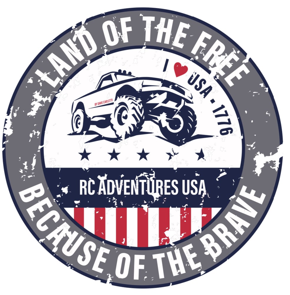 Image of 1” x 1” Round sticker bicolor grey & white  “LAND OF THE FREE BECAUSE OF THE BRAVE”