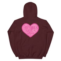 Image 6 of HOT GIRLS HAVE HEART HOODIE - HOT PINK