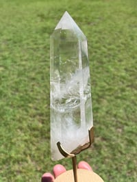 Image 7 of Polished Clear Quartz Crystal Point In Custom Stand #2901