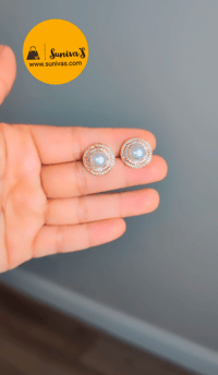 Image 1 of ADS2037-American Diamond Pearl Studs