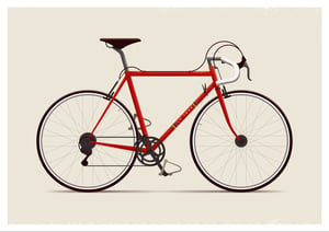 Image of Bike II Artprint (Red)