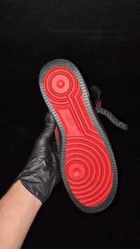 Image 3 of Black/Red Glitter Rope Laced Red Bottom AF1