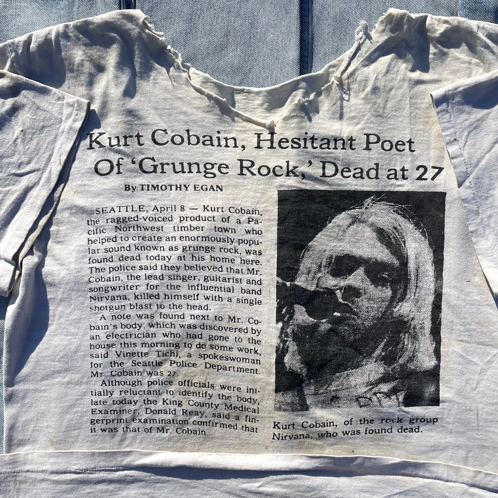 1994 Kurt Cobain Headline Tee Sz XL | ChinaCatClothing