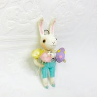 Image 2 of Small White Bunny with Egg and Florals