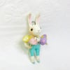 Small White Bunny with Egg and Florals