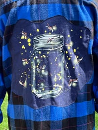 Image 3 of Large Blue Firefly Flannel