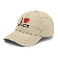 Image 10 of I love capitalism Embroidery Distressed Dad Hat