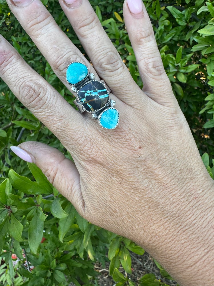 Image of Blackjack Ring - hand stamped thick cigar band - size 8