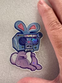 Image 5 of  Little Bunny Hip Hoppy Holographic Vinyl Sticker