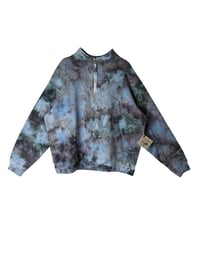 Image 2 of 1XL Ladies Quarter-Zip Pullover in Stormy Skies Ice Dye