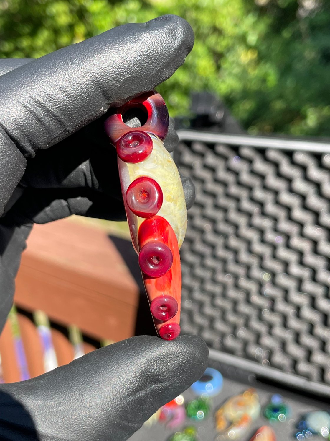 Image of Red horned pendant