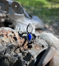 Image 1 of Rose quartz + lapis ring - size 9 