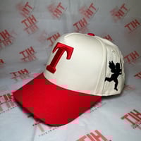 Image 2 of "T" Logo Snapback - Red/Offwhite
