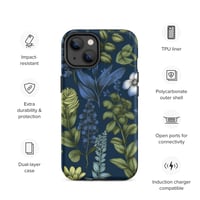 Image 22 of Art Nouveau Inspired Blue Boho Floral Tough Case for iPhone®