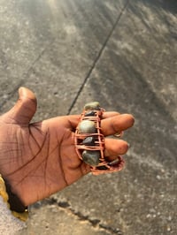 Image 3 of LABRADORITE X LAVASTONE ADJUSTABLE ARM CUFF