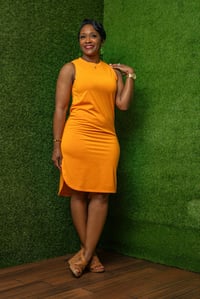 Image 1 of Sleeveless Tunic Dress-Tangerine 