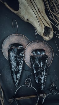 Image 4 of Relic huge obsidian ear weights 