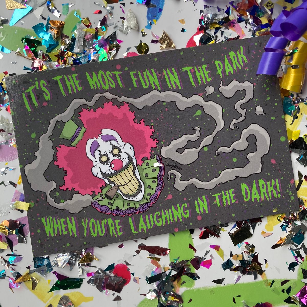“Laughing In the Dark” Postcard