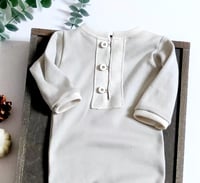 Image 2 of Newborn boys romper Alex | beige and cream