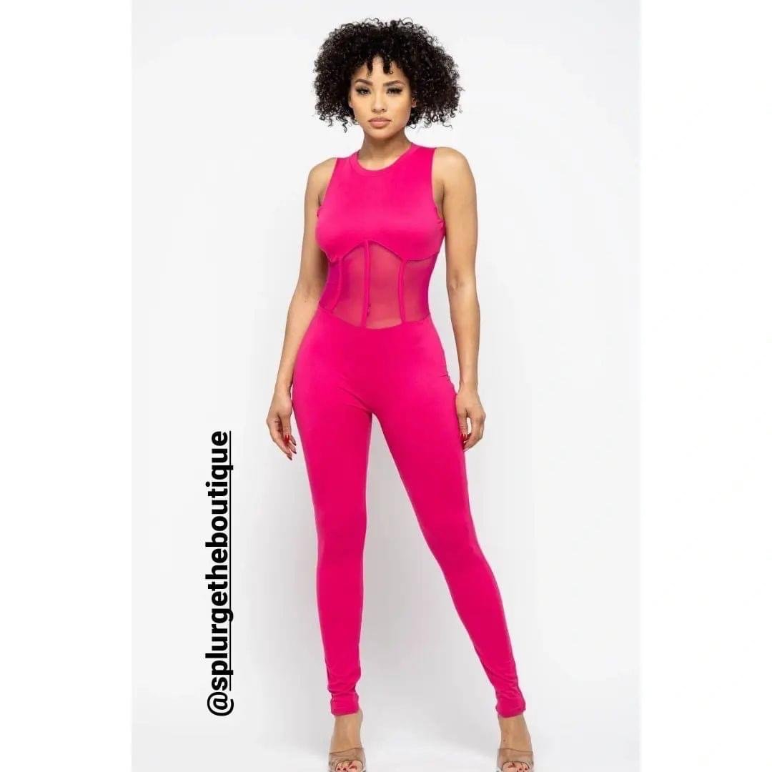 Hotline Jumpsuit in Pink