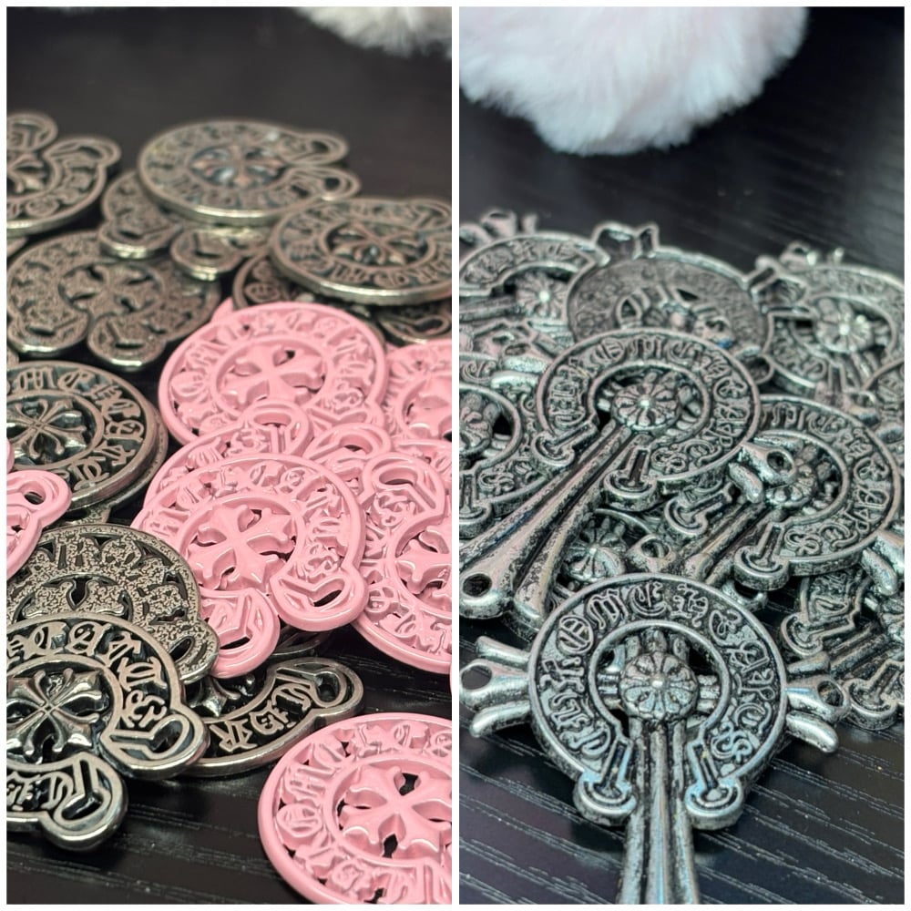 Image of chrome heartz charms