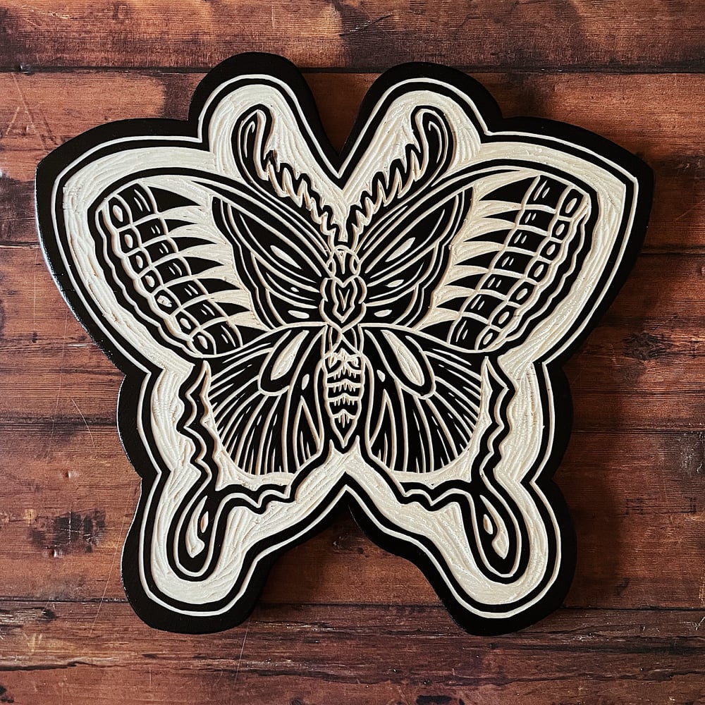 Image of Butterfly Woodcut 
