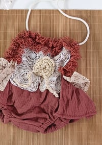 Image 2 of Boho baby girl bloomers for photoshoot |Gaia | age 6-9 months | sitter