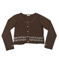 Image 1 of Axes Femme brown music score cardigan 
