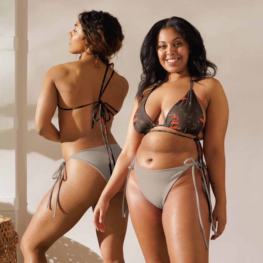 This is My Swamp All-over print recycled string bikini top