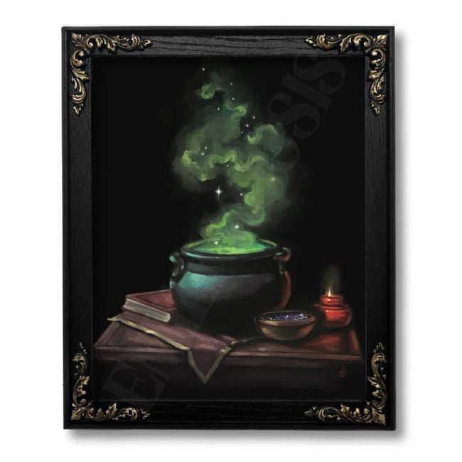 Original Painting Print // ‘Strange Brew’ Witches Cauldron of Magic