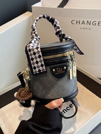 Image 5 of Bucket Crossbody Bag with Scarf Accent