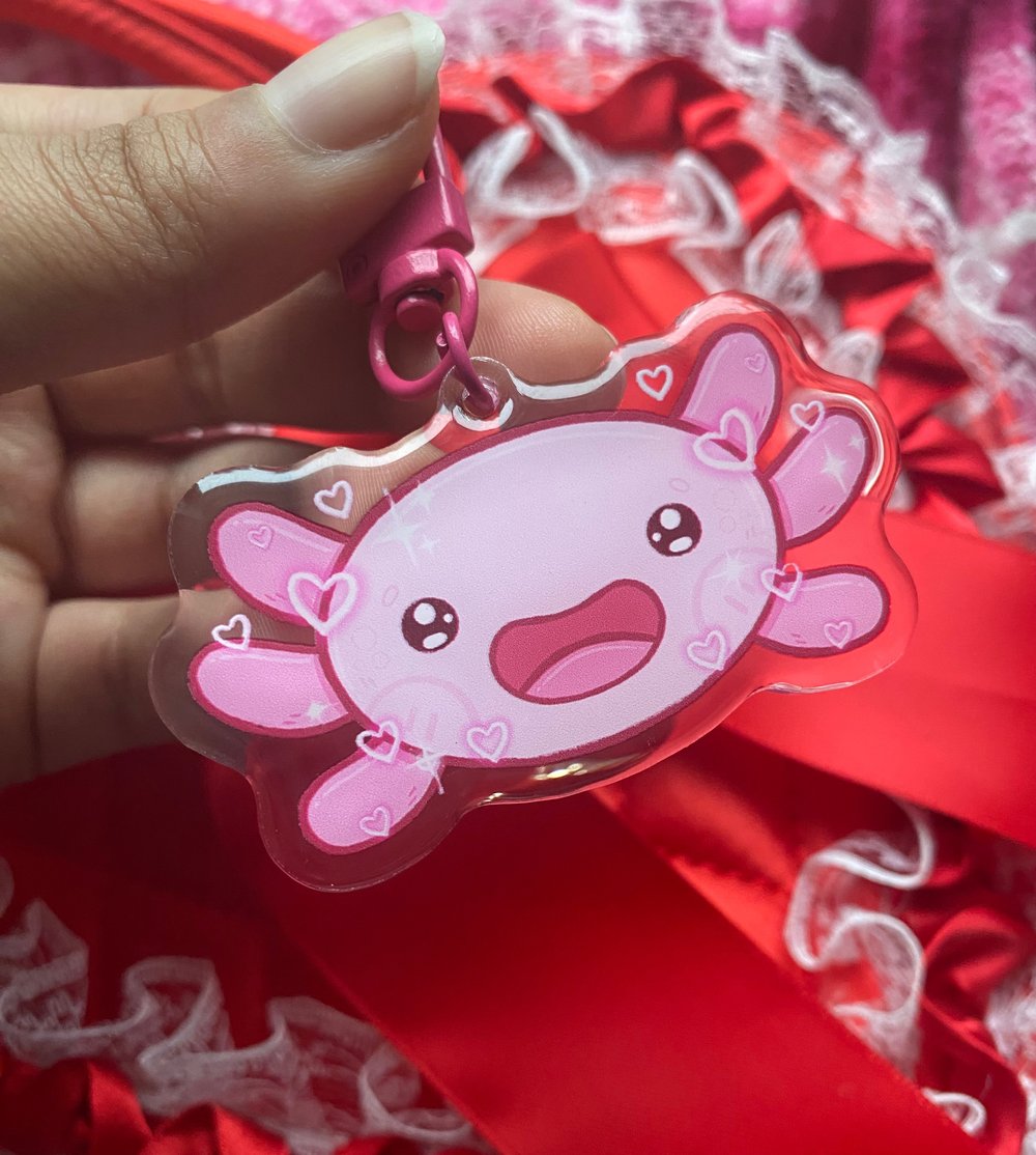 Love Axolotl Keychain 