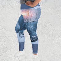 Image 1 of All-Over Print Plus Size Leggings (Winter Forest)
