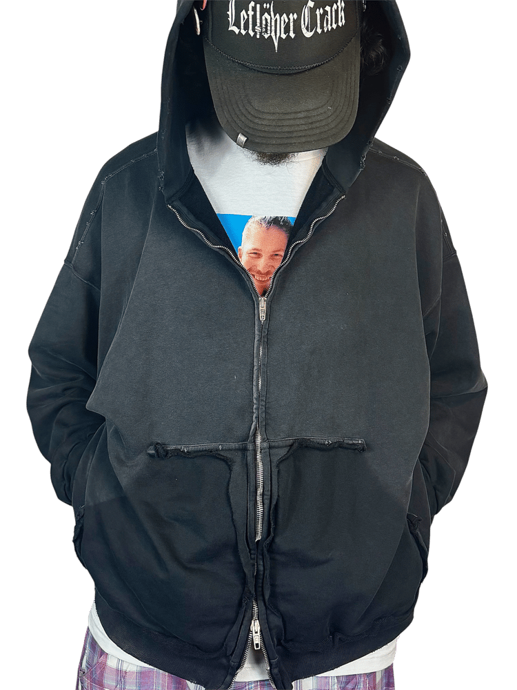 Image of Balenciaga SS23 'Tape' Zip-Up Hoodie