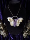 Amethyst Bisected Cat Skull - Necklace