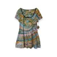 Image 1 of XL 90's Babydoll Mini Dress in Earthy Spiral Ice Dye